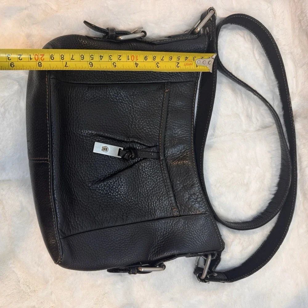 Etienne Aigner Pebbled Leather Classic  Crossbody Bag Silver Colored Hardware